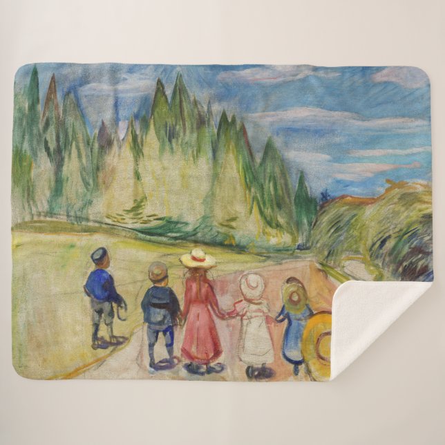 Cobertor Sherpa Edvard Munch - A Floresta de Fairytale (Frente (Horizontal))