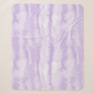 Cobertor Sherpa Efeito de Tinta Aguada em Lavanda Pastel com Tie-D