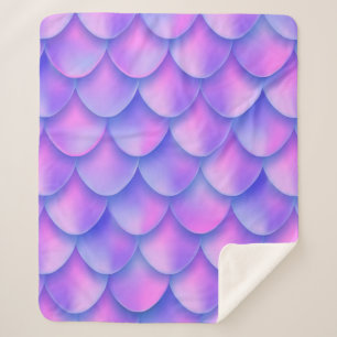 Cobertor Sherpa Efeito holográfico da textura da sereia de cauda v