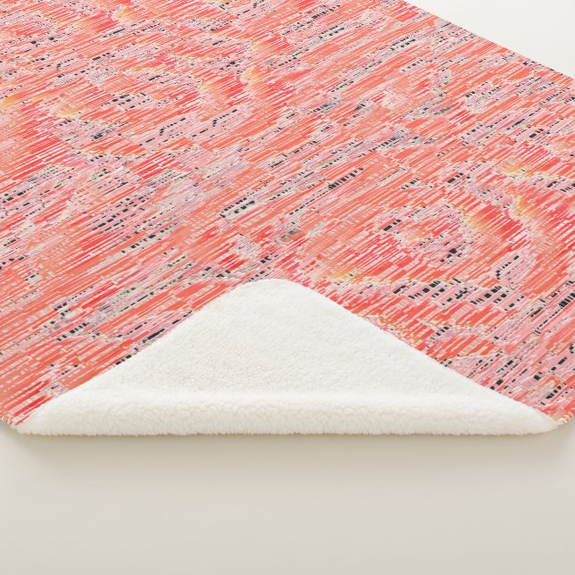 Cobertor Sherpa Efeito mosaico estreito do salmão e do pêssego (3/4)