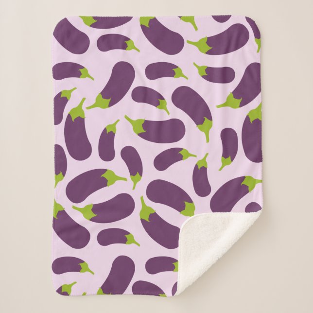 Cobertor Sherpa EggPlant EggPlant Purple Vegetal Design (Frente)