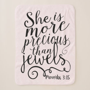 Cobertor Sherpa Ela é Mais Preciosa Que Joias Provérbios 3:15