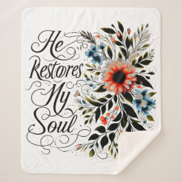 Cobertor Sherpa Ele restaura minha alma floral