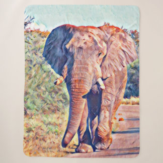 Cobertor Sherpa elefante aquarell