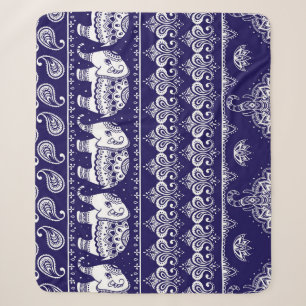 Cobertor Sherpa Elefante, paisley: padrão de colheita tribal.