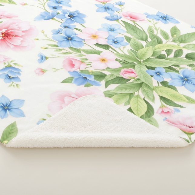 Cobertor Sherpa Elegância Floral (3/4)