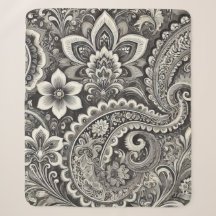 Elegância Floral Paisley Monocromática
