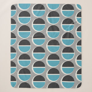 Cobertor Sherpa Elegância Geométrica: Design de Padrão Vintage.