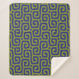Cobertor Sherpa Elegant Green &blue Abstract pattern