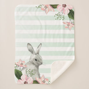 Cobertor Sherpa Elegante Bunny striped design
