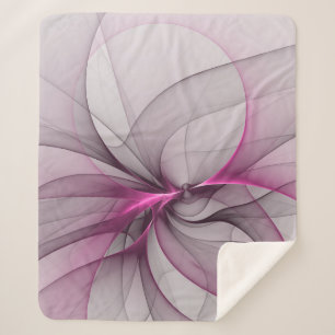Cobertor Sherpa Elegante Caos Moderno, Abstrato, Arte Fractal Rosa