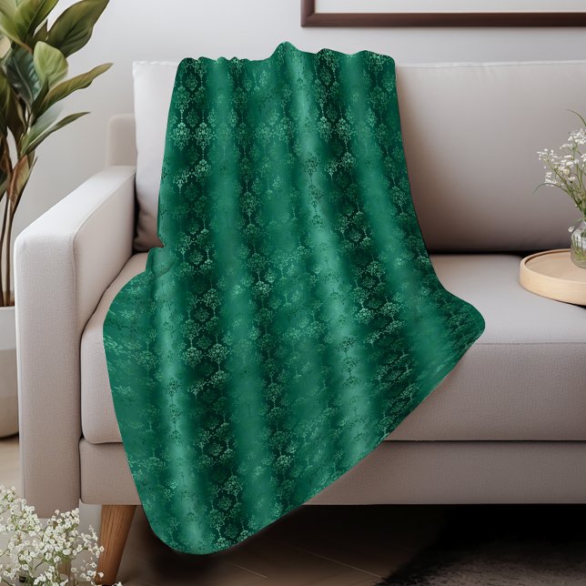 Cobertor Sherpa Elegante Cor damasco Verde Emerald (Criador carregado)