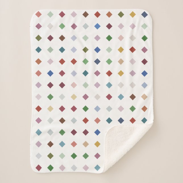 Cobertor Sherpa Elegante Diamond Geométrico Mosaico Design (Frente)
