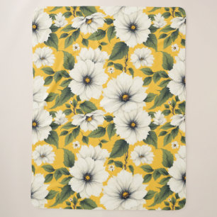 Cobertor Sherpa Elegante Floral Branco 