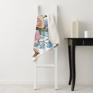 Cobertor Sherpa Elegante floral Sherpa Blanket
