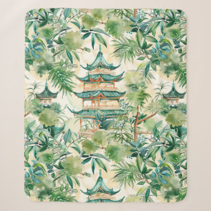 Cobertor Sherpa Elegante Pagode de Coral Sabugueiro Botânico