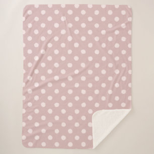 Cobertor Sherpa Elegante Rosa Bege Pontilhado