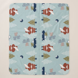Cobertor Sherpa Elementos decorativos de Natal Vintage sem costura