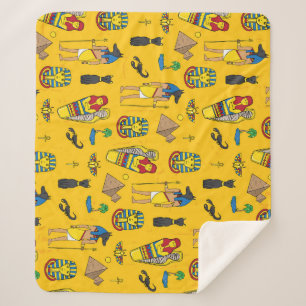 Cobertor Sherpa Elementos egípcios, Anubis, padrão das pirâmides.