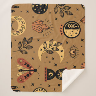 Cobertor Sherpa Elementos Mágicos: padrão sem costura