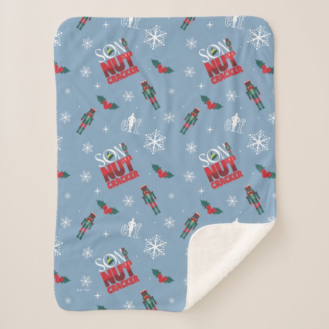 Cobertor Sherpa Elf "Filho de um Quebra-Nozes" Padrão de inverno (Frente)