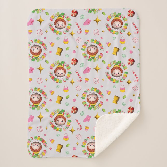 Cobertor Sherpa Elf o Filme | Padrão de quatro grupos principais d (Frente)