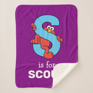 Cobertor Sherpa Elmo Alfabeto   S Azul