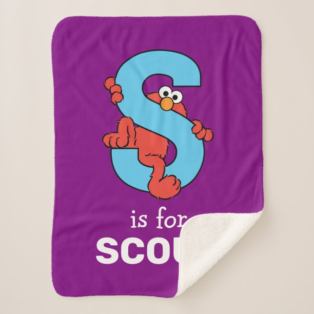 Cobertor Sherpa Elmo Alfabeto | S Azul (Frente)