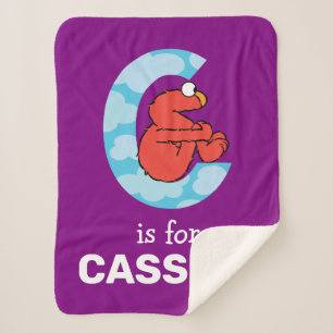 Cobertor Sherpa Elmo Alphabet   C Nuvens