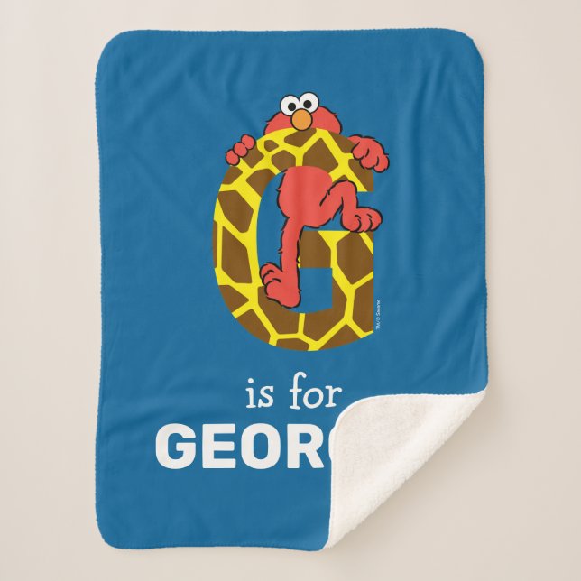 Cobertor Sherpa Elmo Alphabet | G Girafa (Frente)
