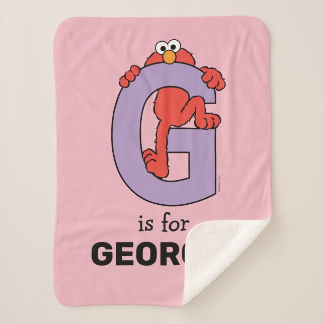 Cobertor Sherpa Elmo Alphabet | G Roxo (Frente)