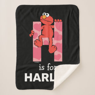 Cobertor Sherpa Elmo Alphabet H Corações