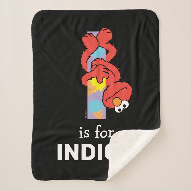 Cobertor Sherpa Elmo Alphabet | I SORVETE (Frente)