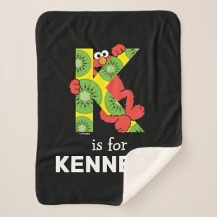 Cobertor Sherpa Elmo Alphabet K Kiwi