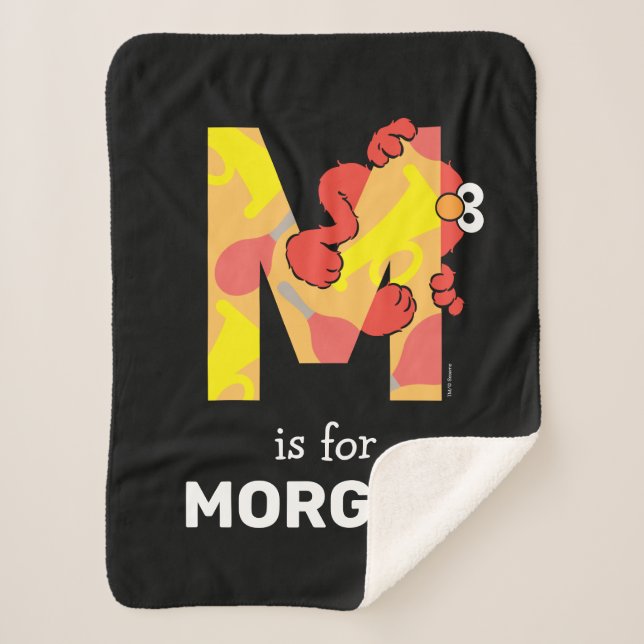 Cobertor Sherpa Elmo Alphabet | M Música (Frente)