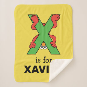 Cobertor Sherpa Elmo Alphabet   X Verde