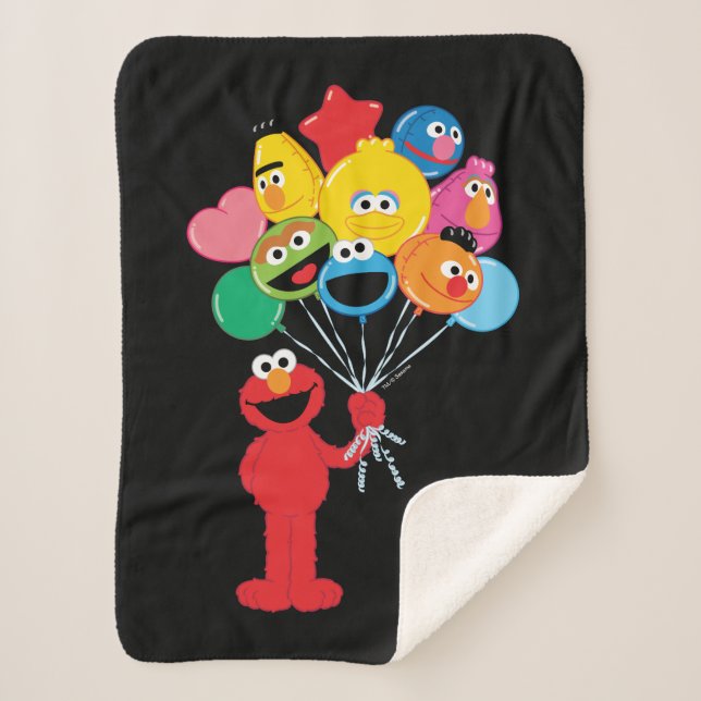 Cobertor Sherpa Elmo Balloons (Frente)