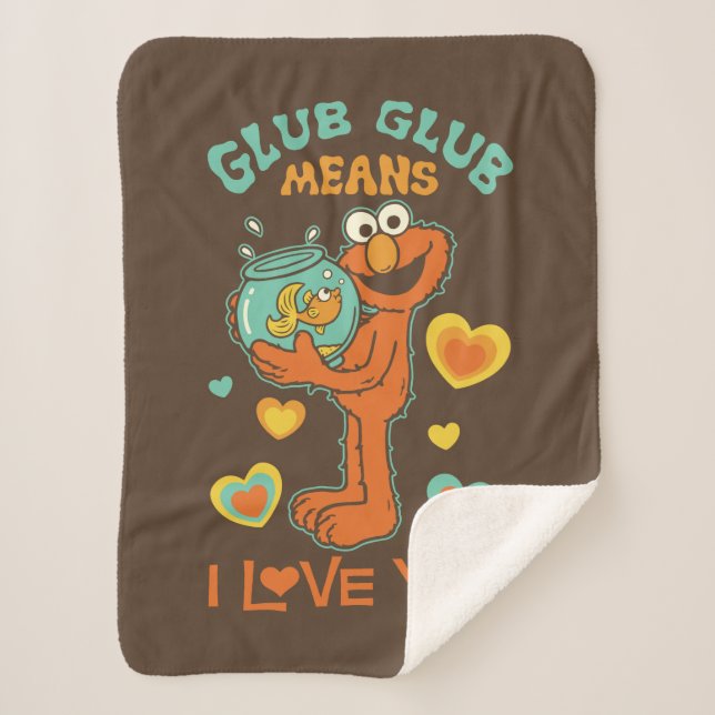 Cobertor Sherpa Elmo Segurando seu Pet Goldfish (Frente)