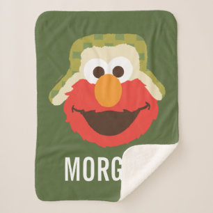 Cobertor Sherpa Elmo Woodland Face Adicione seu nome
