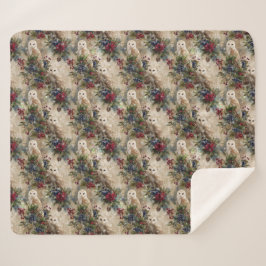 Cobertor Sherpa Enchanting Floral Owl
