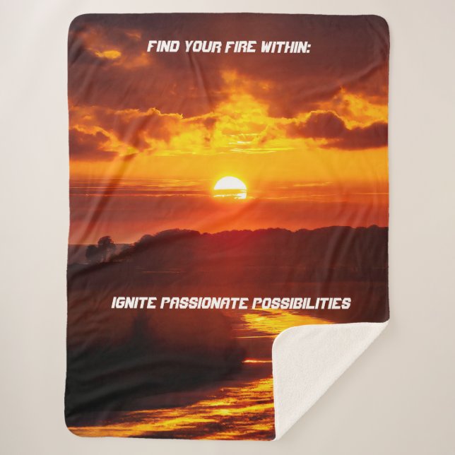 Cobertor Sherpa "Encontre seu fogo dentro" Sherpa Blanket (Frente)