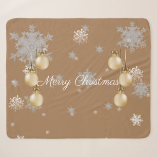 Cobertor Sherpa Enfeites de natal Dourados Sherpa Blanket