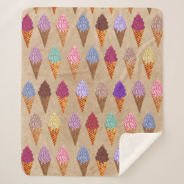 Cobertor Sherpa Enfermeira de Sorvete de Aquarela de Pastel Cachor