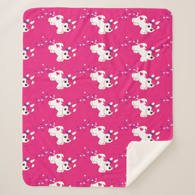 Cobertor Sherpa Enfermeiro de Unicórnio Bonito (Frente)