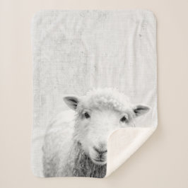 Cobertor Sherpa Enfermeiro Minimalista de Ovelhas Pretas e Brancas