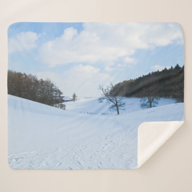 Cobertor Sherpa English Snow Valley - Personalizado (Frente (Horizontal))