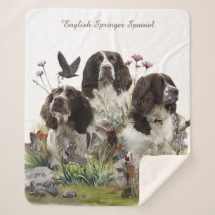 Cobertor Sherpa English Springer Spaniels ,Arte