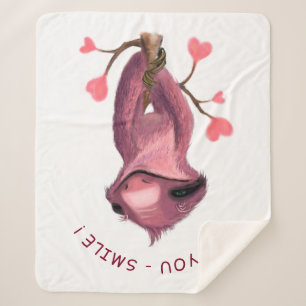 Cobertor Sherpa Engraçado Cartoon Romântico Sloth Smile - Person