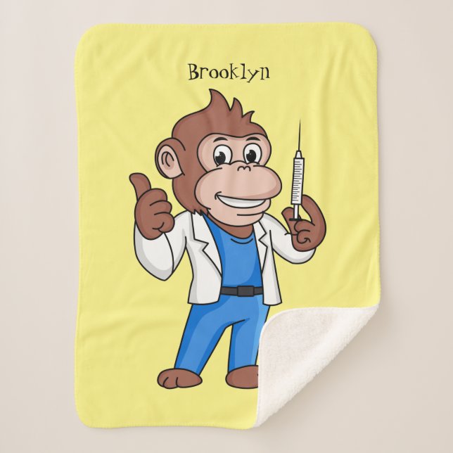 Cobertor Sherpa Engraçado orangotango macaco (Frente)