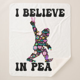 Cobertor Sherpa Engraçado Pé Grande Eu Acredito Em Paz